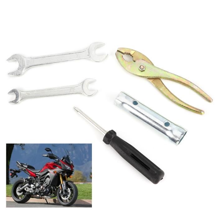 Dioche outil de fixation universel de moto Kit d'outils de réparation de  moto clé + tournevis + pince + jeu de douilles de bougie