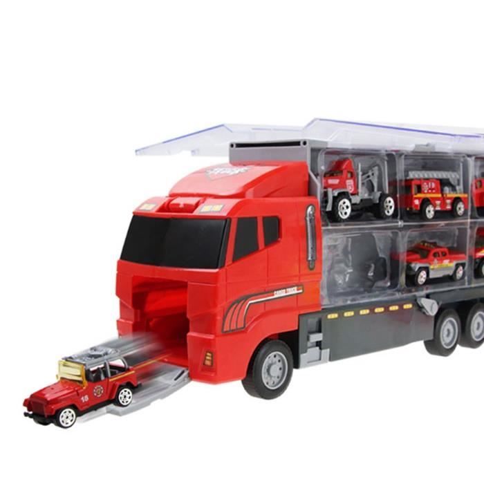 Youding Enfants Jouant au Camion de Pompier | Ensemble de véhicules de  Voitures à Tirer en Alliage Jouet interactif - Jouets