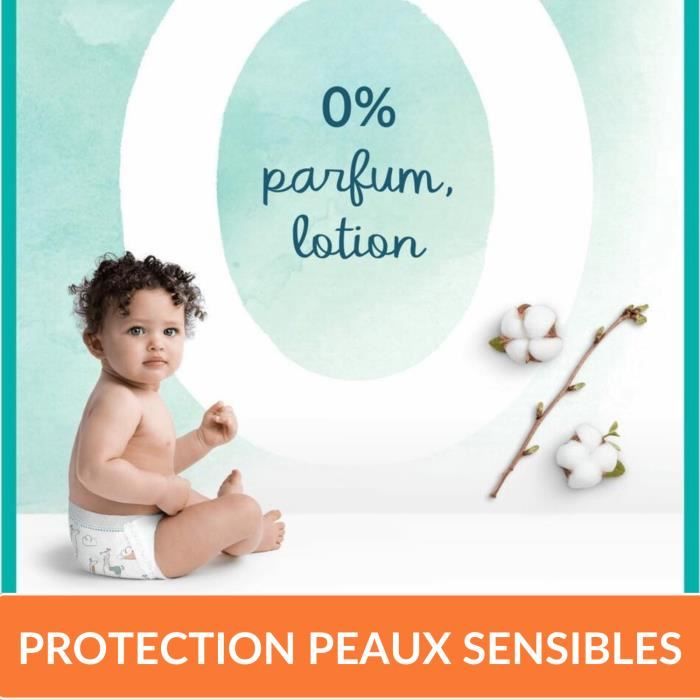 Pampers Couches Premium Protection Taille 1 (2-5 kg), Pack Duo (96 Couches  Bébé + 10 Lingettes Bébé Aqua Harmonie 0%), Notre N°1 Pour La Protection