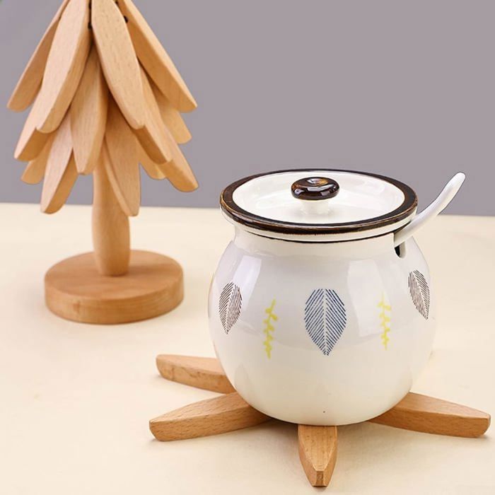 Dessous De Plat En Bois En Forme De Moulin à Vent – Résistant à La Chaleur – Pour Poêles, Théières, Bols – Décoration Cuisine