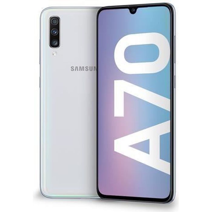 Vente Téléphone portable Samsung Galaxy A70 128 go Blanc - Double sim pas cher Vente Téléphone portable Samsung Galaxy A70 128 go Blanc - Double sim pas cher