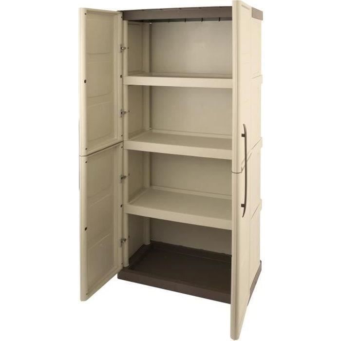 Armoire haute de rangement 1,80mx80cm en bois - tablettes métal