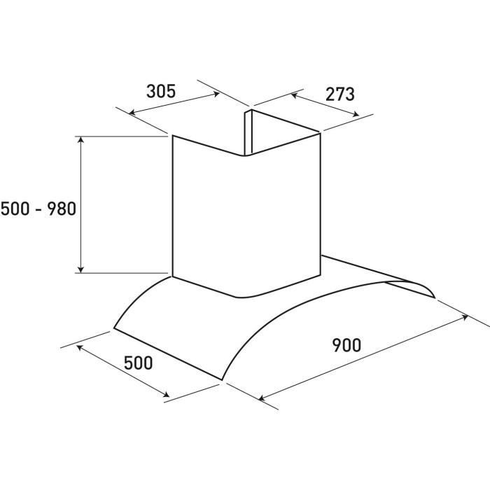  AD1070X Hotte décor murale - Evacuation2