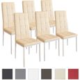 Lot de 6 chaises ALBATROS RIMINI en simili beige, design contemporain, contrôlées par SGS-0
