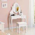 Coiffeuse avec miroir et tabouret