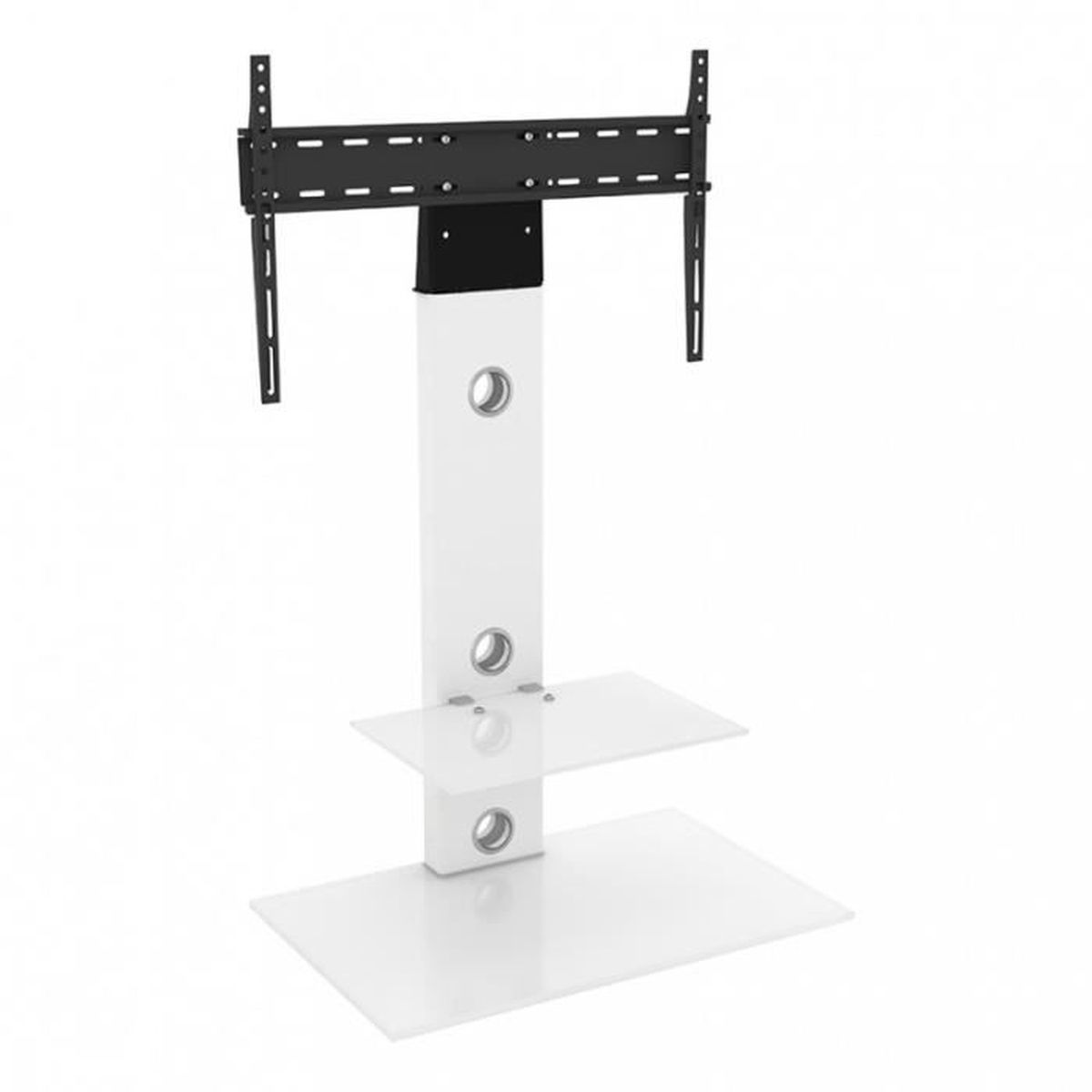 Avf Lesina Meuble Tv Cantilever Blanc Avec Support Integre Ecrans