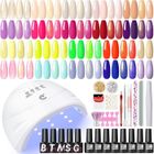 HOUSE OF HARLOW 1960 Coffret de vernis à ongles UV 25 pièces, vernis à ongles semi-permanents complet avec lampe UV, avec base et top coat gel