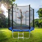 ORYXEARTH Trampoline de Jardin Enfants et Adultes Jeux d'Extérieur 8FT Ø 244 cm Noir et Bleu Avec Filet de sécurité Couverture de protection