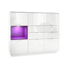MPC Buffet design laqué blanc avec insertion Violet