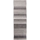 TAPISO Tapis de Couloir Poil Court SARI Noir Gris Géométrique Polypropylène Intérieur 100x680 cm