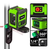 Cordeau laser portable-Niveau laser à faisceau vert avec petit support mural- Outil nivellement-Filetage de 1-4"-menuiserie,carreaux