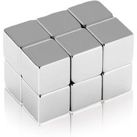 Lot de 12 Aimants en Néodyme Extra Puissants, 10 x 10 x 10 mm Aimant Cube, Premium Magnetic Cube pour Tableaux Magnétiques