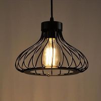 U-Do Lustre Lampe de Plafond Suspension Luminaire Vintage  Industrielle Abat-jour Noir E27 pour Salon Cuisine Chambre Restaurant