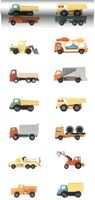papier peint intissé XXL camions et tracteurs jaune, orange et bleu - 50 x 900 cm - 159048