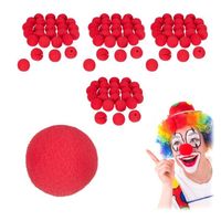 Lot de 100 Nez de clown rouges - RELAXDAYS - Mousse - Adulte - Mixte - Blanc