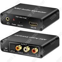 TD® Adaptateur ARC vers Audio Adaptateur de retour audio HDMI Fibre Coaxial 3,5 mm Convertisseur de sortie audio Petit et portable