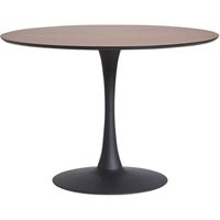 Table de repas ronde - STILL - Noyer/Noir - 4 places - Design