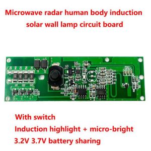 APPLIQUE EXTÉRIEURE Circuit imprimé pour applique murale solaire, avec interrupteur, capteur Radar 3.2V 3.7V