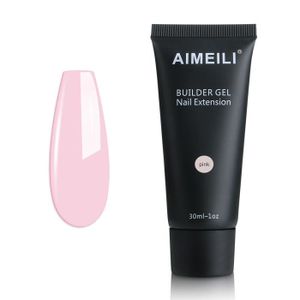 FAUX ONGLES AIMEILI Faux Ongles Quick Building Gel Rose 30ml Soak Off UV LED Nail Extension Builder Gel Vernis à Ongles Conseils