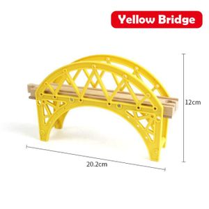 CIRCUIT 1 pont jaune - Accessoires De Circuit De Voie Ferrée En Bois, Pont Et Gare, Tunnel, Compatible Avec Toutes Le