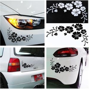 DÉCORATION VÉHICULE Lot de 4 Pcs NOIR Sticker Voiture Fleur Autocollan