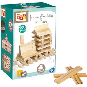 ASSEMBLAGE CONSTRUCTION Jeu de construction de 200 planchettes en bois