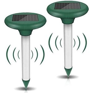 Sylanda Lot de 2 répulsifs solaires à ultrasons Répulsif anti-taupesRépulsif anti-campagnols Protection contre les taupes Étanche IP56 Pour le jardin 
