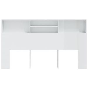 TÊTE DE LIT Armoire de tête de lit - CHG - Blanc brillant - Contemporain - Design - 180x19x103,5 cm