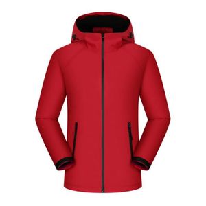 MANTEAU couleur Unisexe Rouge taille 4XL Vestes de randonnée unisexes, coupe-vent imperméable, vêtements en polaire p
