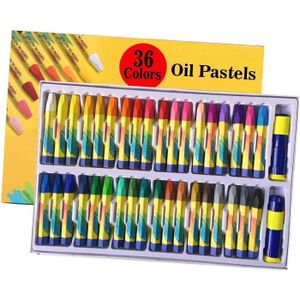 PASTELS - CRAIE D'ART Vasip 36 Couleurs Pastels À L'Huile Avec Porte-Pastels Et Taille-Crayons, Grandes Pastels Hexagonaux, Pour Enfants, Enfants,[n1649]