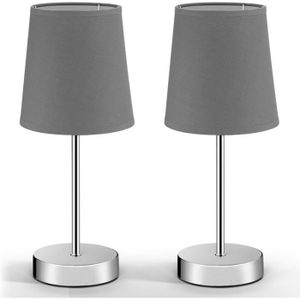 ABAT-JOUR 2x Lampes de chevet avec abat-jour anthracite Lampe de table bureau Moderne Maison Déco intérieur hauteur 32 cm