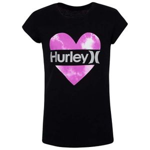 T-SHIRT Hurley Hrlg Split Heart Tee T-Shirt, Noir, 6 Ans F