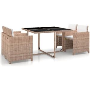 Ensemble table et chaise de jardin vidaXL Salon de jardin 5 pcs avec coussins Résine 