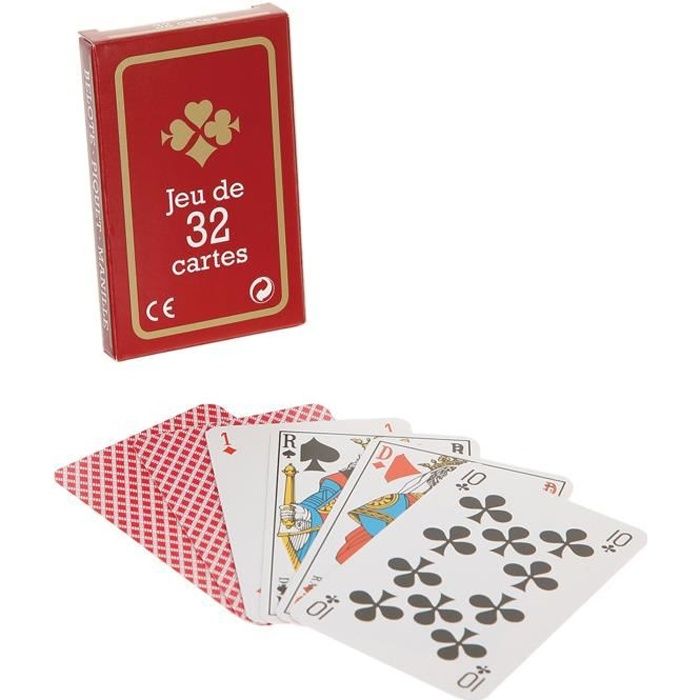 Piatnik Belote Super Luxe - Jeu de 32 cartes cartonnées plastifiées –  format bridge – 4 index standards - Jeux classiques - Achat & prix