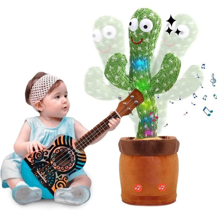 Jouet pour bébé en forme de cactus dansant vert Répétez ce que vous avez  dit 120 jouets pour le corps torsadés English Songs