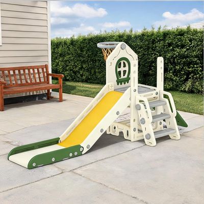 Toboggan 4 En 1 Avec Balançoire Et Panier De Basket - Pour Intérieur/extérieur, Dès 1-6 Ans