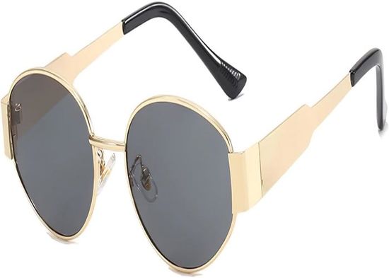 Lunettes De Soleil Ovales Rétro Métal Doré - Homme/Femme - Protection UV400 - Luxe