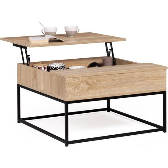 IDMarket DETROIT Mobile Basso 2 Ante - Design Industriale In Legno E Metallo, 70x30x81 Cm, Ripiano Regolabile