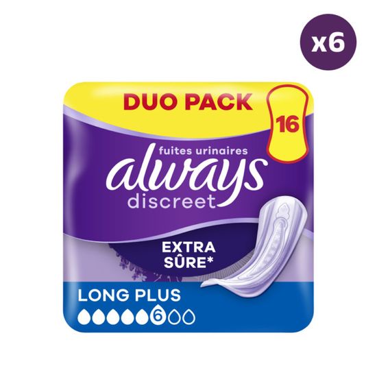 Always Discreet Serviettes+ Pour Fuites Urinaires Et Incontinence Long
