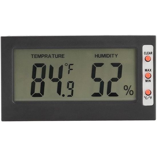 salon Haute précision Homidy Thermomètre-hygromètre numérique Hygromètre intérieur Noir Hygromètre dhumidité Convient pour chambre de bébé bureau 