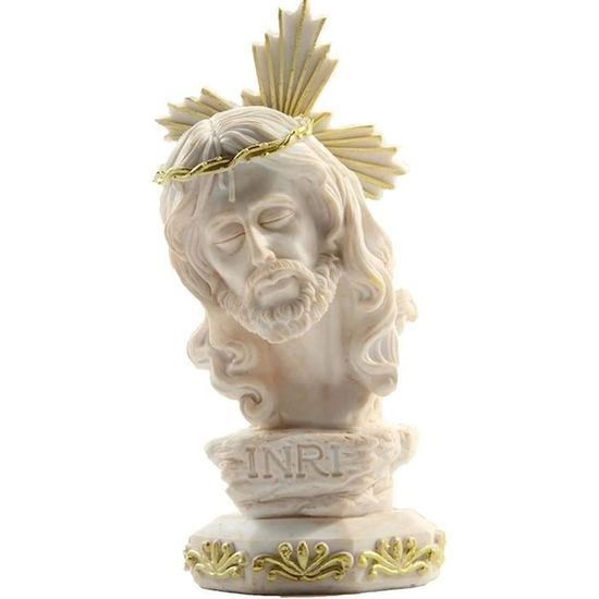 Statue de Jésus en bois sculpté - Décoration chrétienne - Collection artisanale - Décoration de maison religieuse - Cadeau pour les croyants
