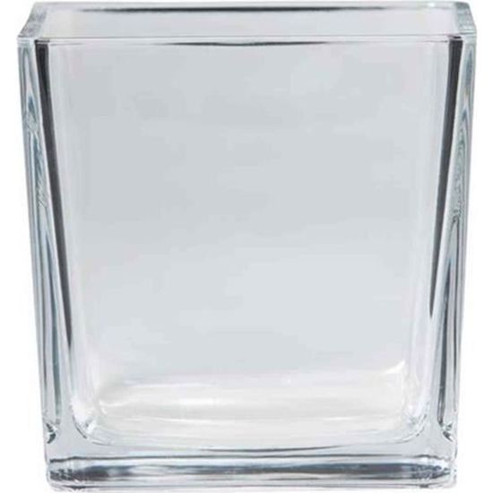 INNA-Glas Bougeoir LEVI, cube-carré, transparent, 12x12x12cm - Photophore - Verre décoratif