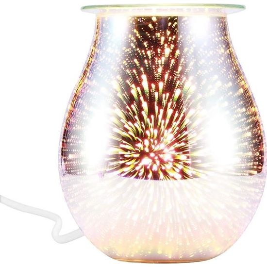 Lampe de Parfum électrique, diffuseur dhuile daromathérapie 3D Cire Fonte brûleur à Huile Cire Fonte brûleur Lampe Plus Chaud