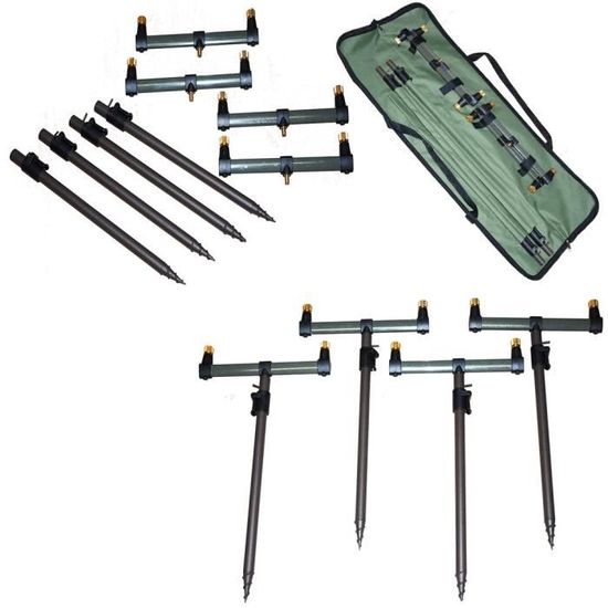 2 X Bâtons De Banc En Aluminium TMC 15 - 25 Cm. Rests De Tige, Buzz Bar