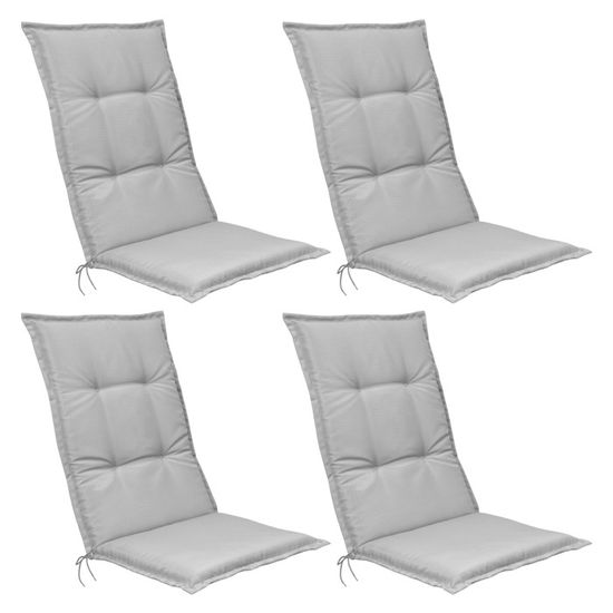Coussin De Jardin 60x60cm Imperméable - Épaisseur 10cm - Housse Polypropylène - Gris Clair