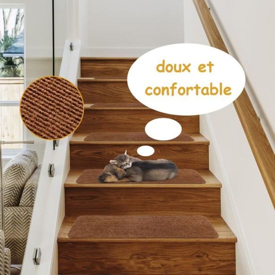 Lot De 15 Tapis D’escalier Antidérapants – Sans Colle, Lavables, Faciles à Poser