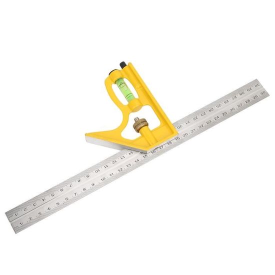 Équerre De Combinaison Réglable 300 Mm - En Alliage De Zinc - Pour Mesure, Traçage Et Angles 90°/45°