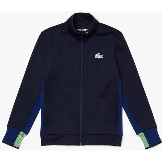Veste de Survet. Lacoste SH0867 GLW marine bleu roi et vert. 4 Navy blue cosmic chervil Cdiscount Pret a Porter