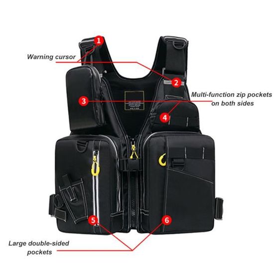 VGEBY Gilet De Sauvetage Flottant Gilet De Pêche à La Mouche Gilet