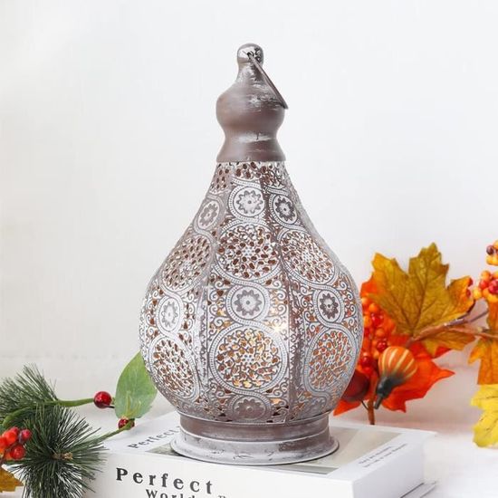 Paire De Lampes De Chevet Orientales - Métal Noir, Culot E27, 48 Cm (occasion)